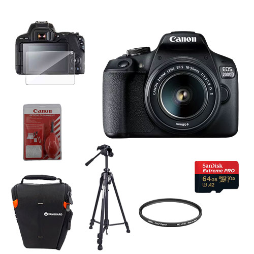 برسی پک ویژه دوربین عکاسی canon 2000d 18-55