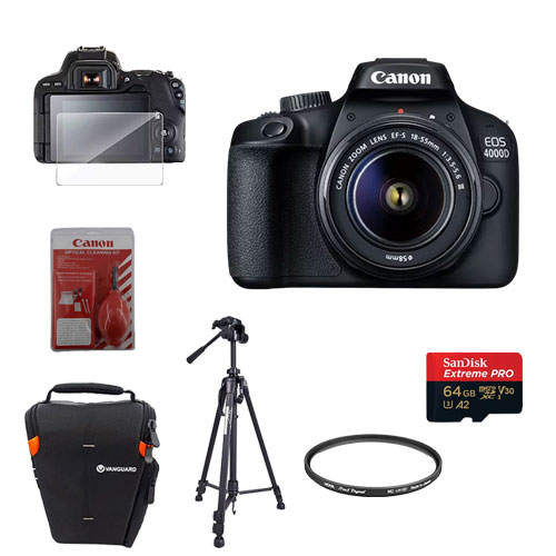 برسی پک ویژه دوربین عکاسی canon 4000d 18-55