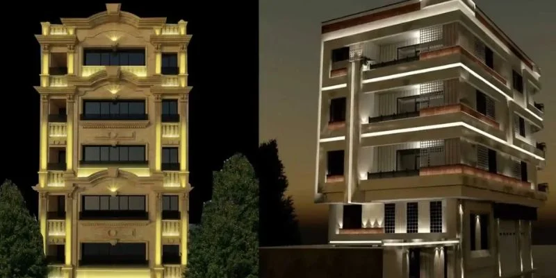 بررسی قیمت نورپردازی نمای خارجی ساختمان و اجرای آن